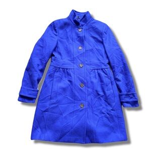 J.Crew Wool Blend Coat – Size 8 Royal Blue Tailored Jacket |60% Wool